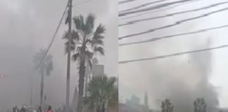 Galería se incendió cerca de Plaza Unión