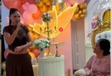 Franco le cantó a abuela de Cueva Pamela Franco le cantó a abuela de Christian Cueva