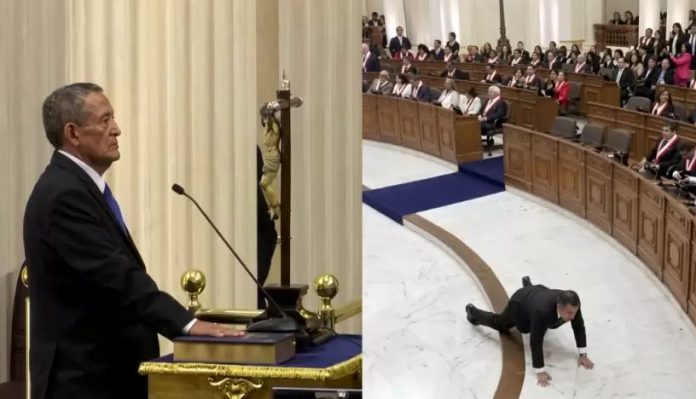Absalón Vázquez se cayó y juramentó por Fujimori