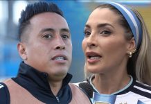 Macarena arruga feo con ‘Aladino’ Christian Cueva y Macarena Gastaldo
