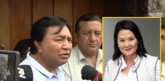 Keiko Fujimori recibio al secretario general del SUTEP, Lucio Castro