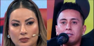 Pamela López y al futbolista Christian Cueva