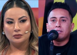 Pamela López y al futbolista Christian Cueva