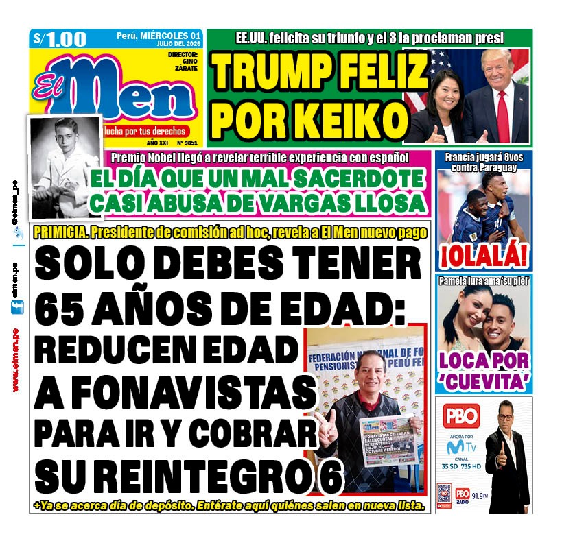 Portada Diario El Men (1/7/2026)