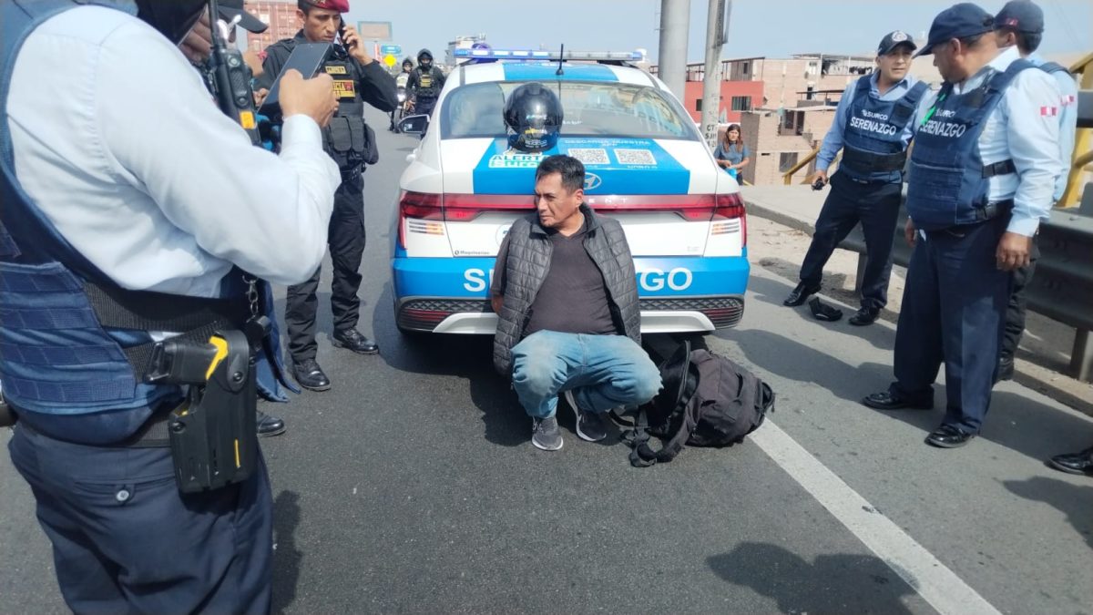 Serenazgo de Surco y Policía Nacional capturan a presunto asaltante de cambista