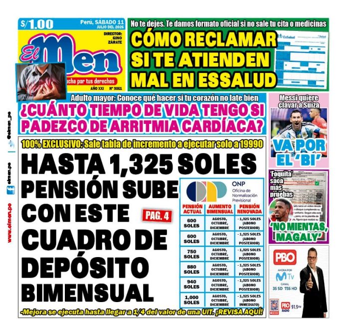 Portada Diario El Men (11/7/2026)