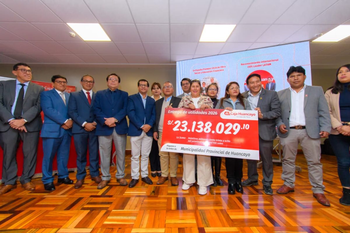 CAJA HUANCAYO TRANSFIERE S/ 23.1 MILLONES EN UTILIDADES A LA MUNICIPALIDAD DE HUANCAYO PARA FINANCIAR OBRAS PÚBLICAS