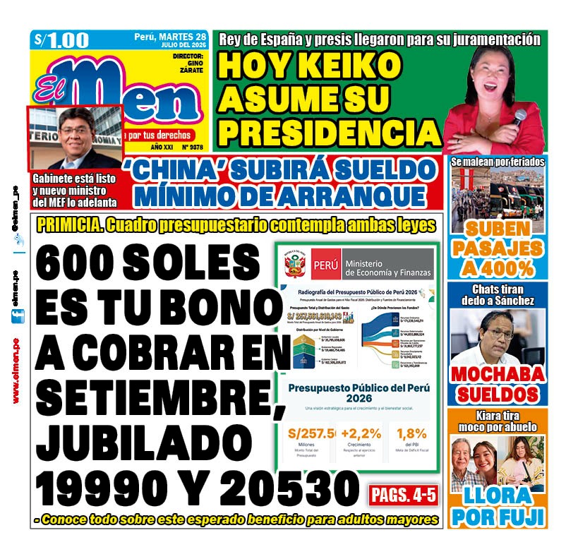 Portada Diario El Men (28/7/2026)