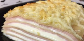 Sabrosa lasaña de jamón y queso lasaña de jamón y queso