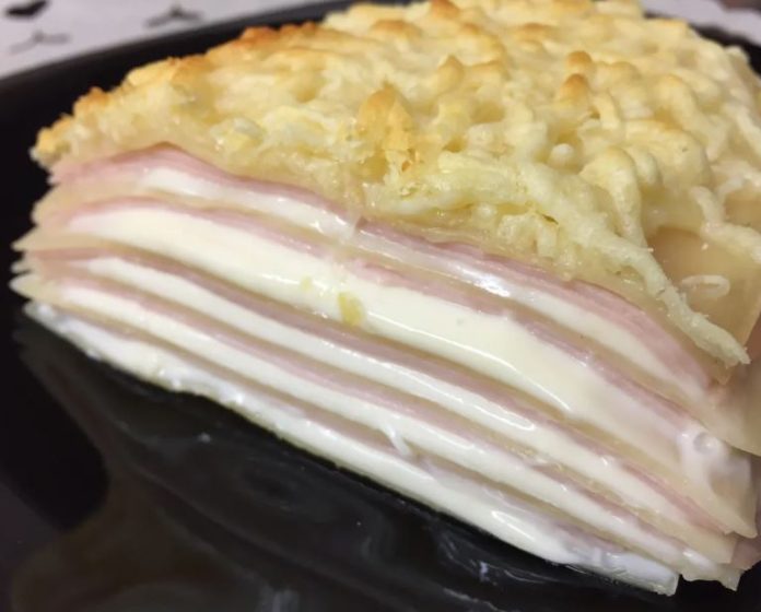 lasaña de jamón y queso