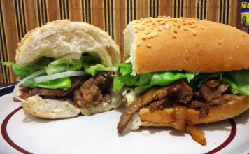 Butifarra de baguette con carne y queso