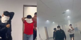 Fumigan Videna con atletas dentro