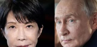 Sanae Takaichi, primera ministra de Japón, y a Vladímir Putin