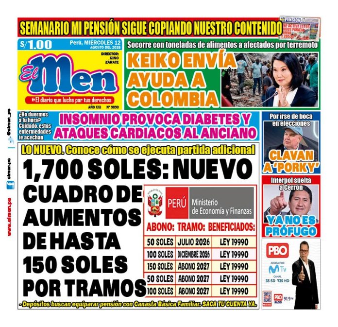 Portada Diario El Men (12/8/2026)