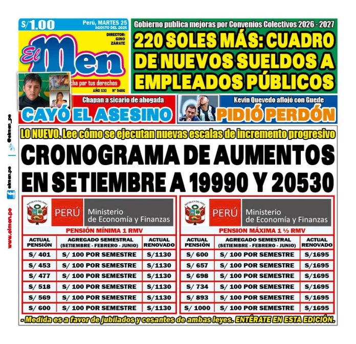 Portada Diario El Men (25/8/2026)