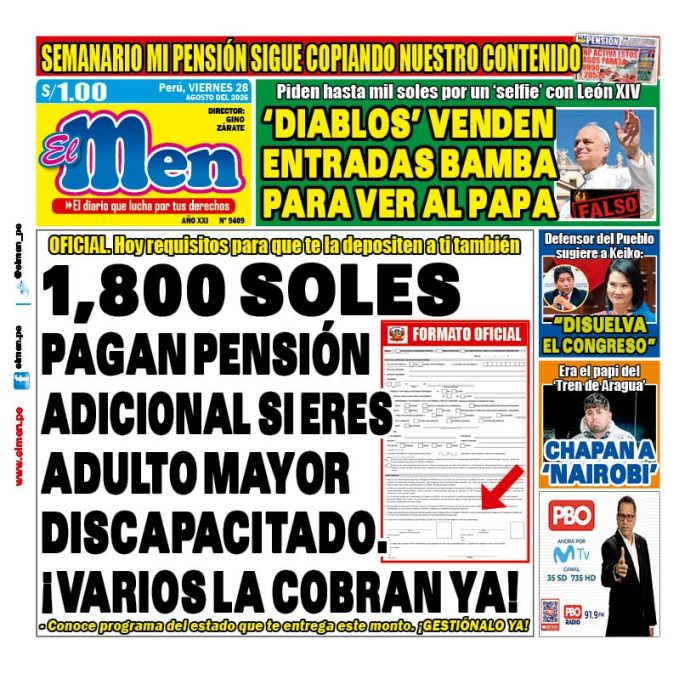 Portada Diario El Men (28/8/2026)