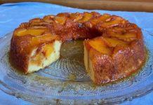 budín de durazno