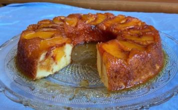 budín de durazno