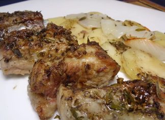costillas de cerdo con papas