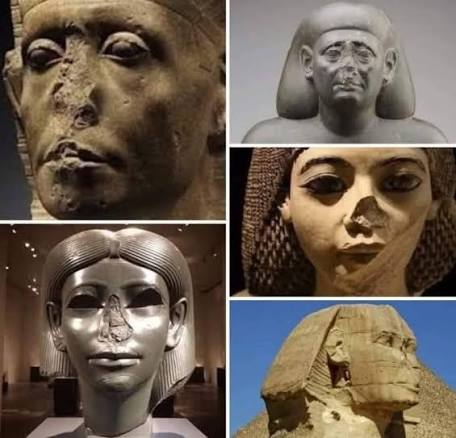 Estatuas de Egipto con la nariz rota