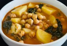 Garbanzos con espinacas y papas Garbanzos con espinacas y papas