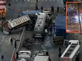 Un muerto tras choque de cisterna con 4 vehículos