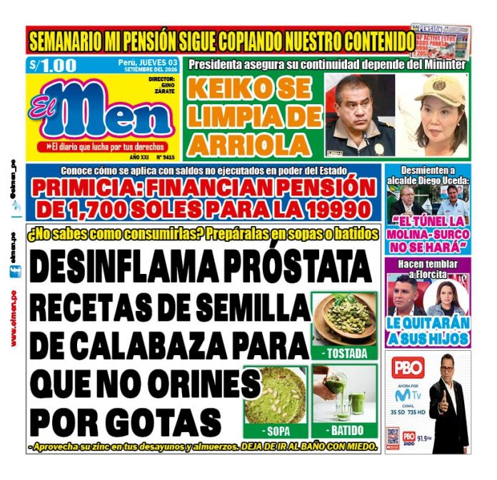 Portada Diario El Men (3/9/2026)