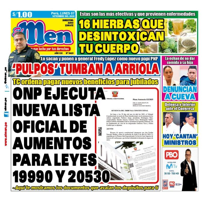 Portada Diario El Men (7/9/2026)