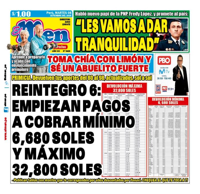 Portada Diario El Men (8/9/2026)