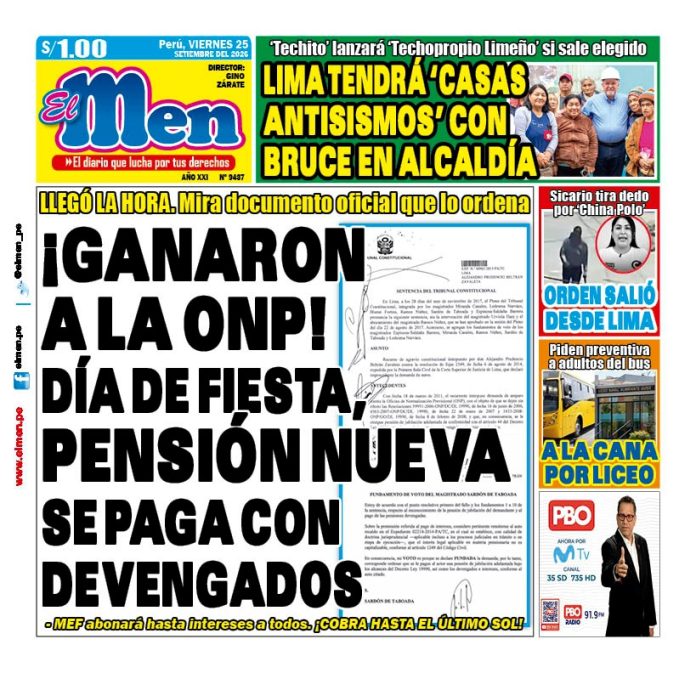 Portada Diario El Men (25/9/2026)