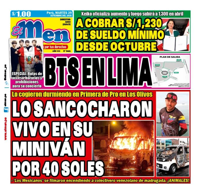 Portada Diario El Men (29/9/2026)