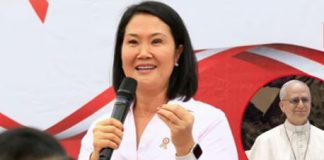 Keiko Fujimori feliz con visita del papa