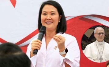 Keiko Fujimori feliz con visita del papa