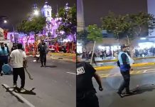 Se armó bronca en procesión en Lima