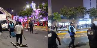 Se armó bronca en procesión en Lima