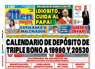 Portada Diario El Men (13/10/2026)