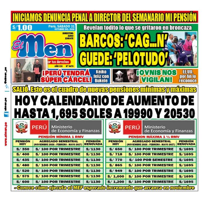 Portada Diario El Men (31/10/2026)